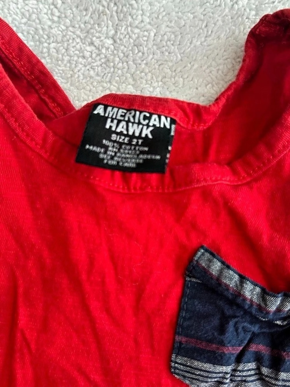 American Hawk Boys 2T Striped 3-Piece Set in Blue & Red - Picture 7 of 11